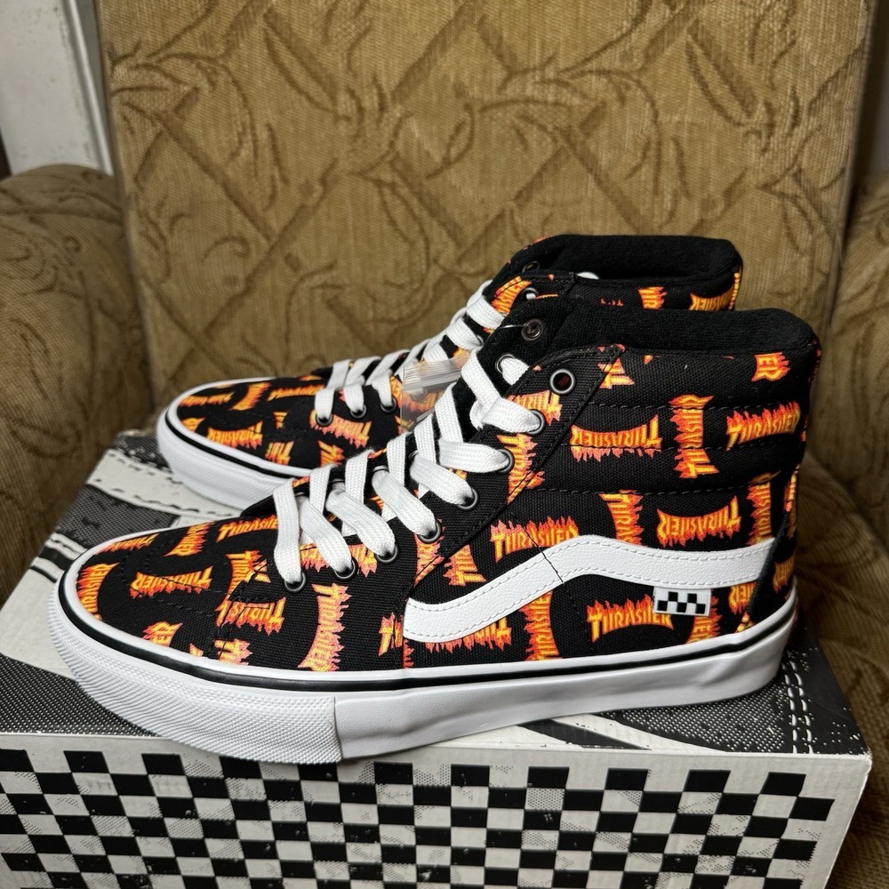 Vans x Thrasher Skate Sk8‎ Hi Skateboarding PopCush Men's  Size 10 New